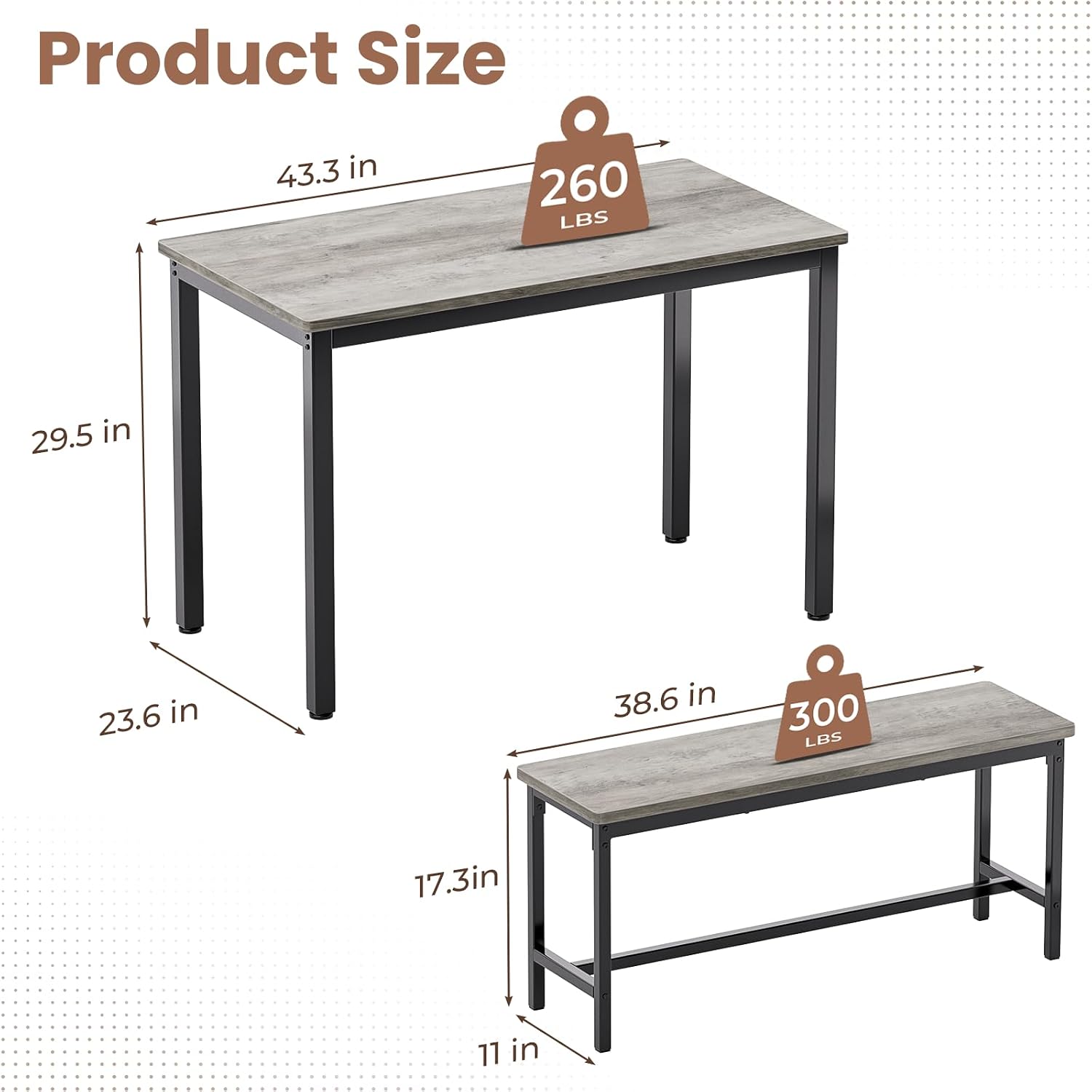 3-Piece Dining Table Set