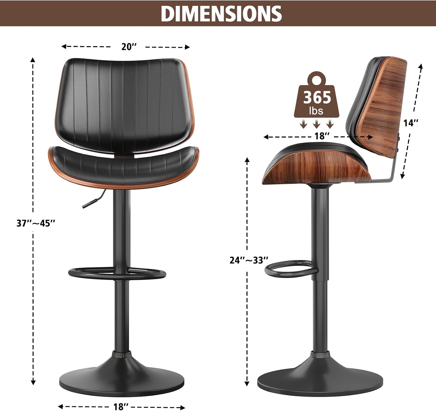Bentwood Bar Stools Set of 2