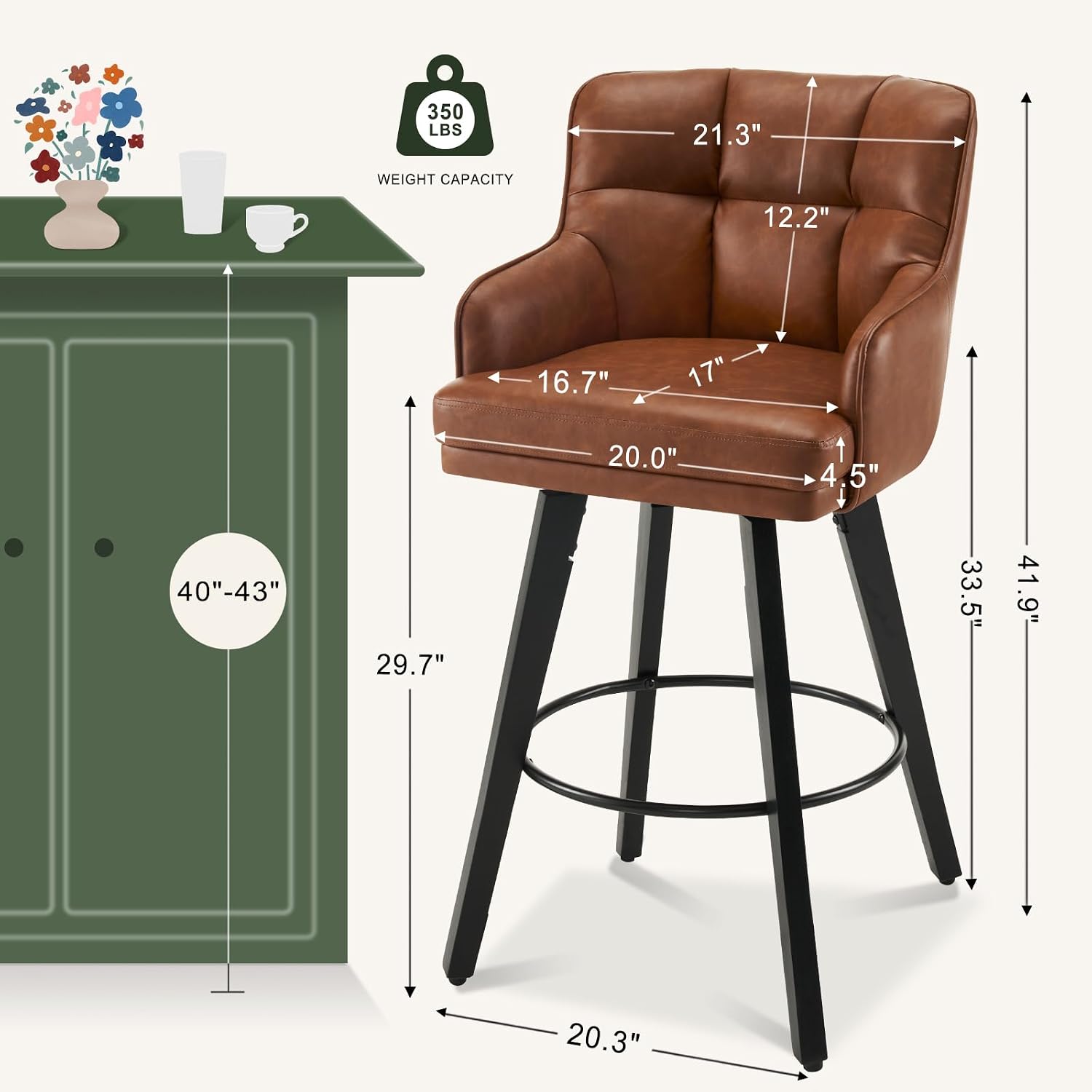 Swivel Bar Stools Set of 2