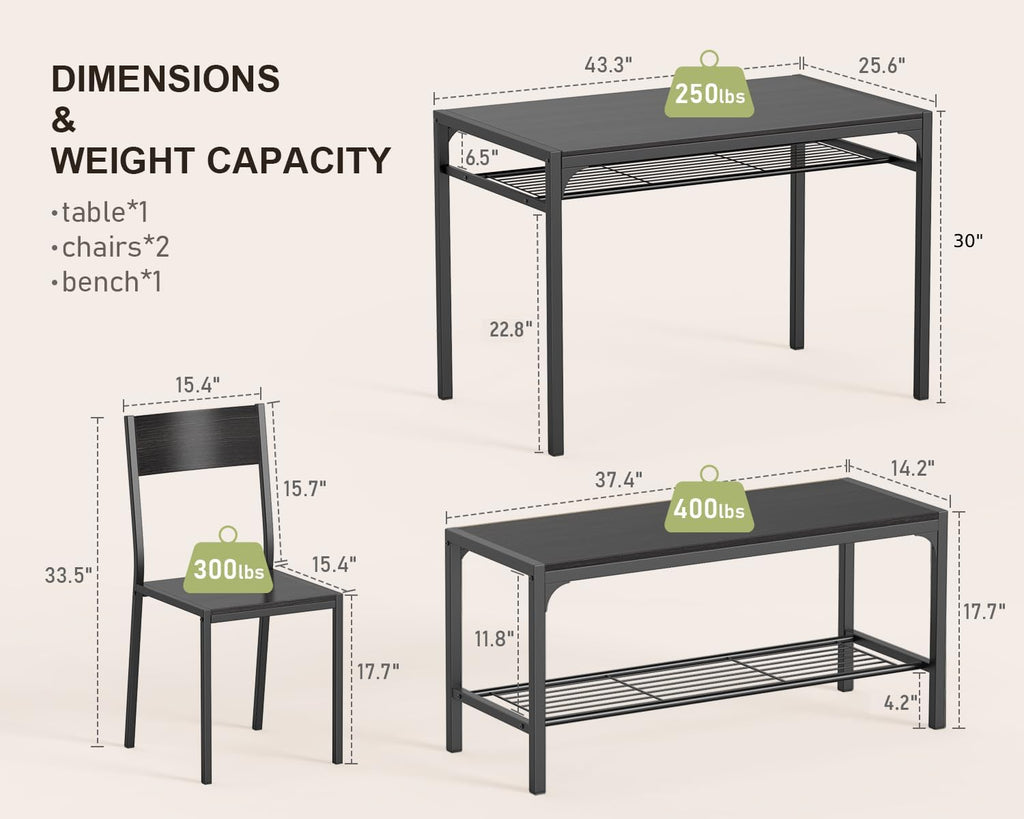 4-Piece Dining Table Set