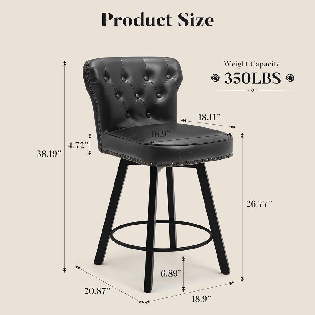26" Swivel Bar Stools Set of 2