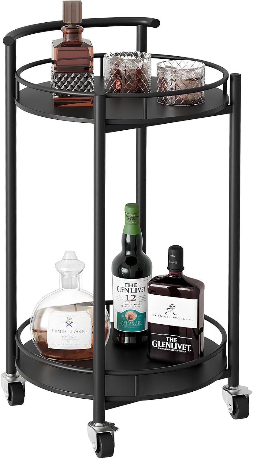 2-Tier Round Bar Cart