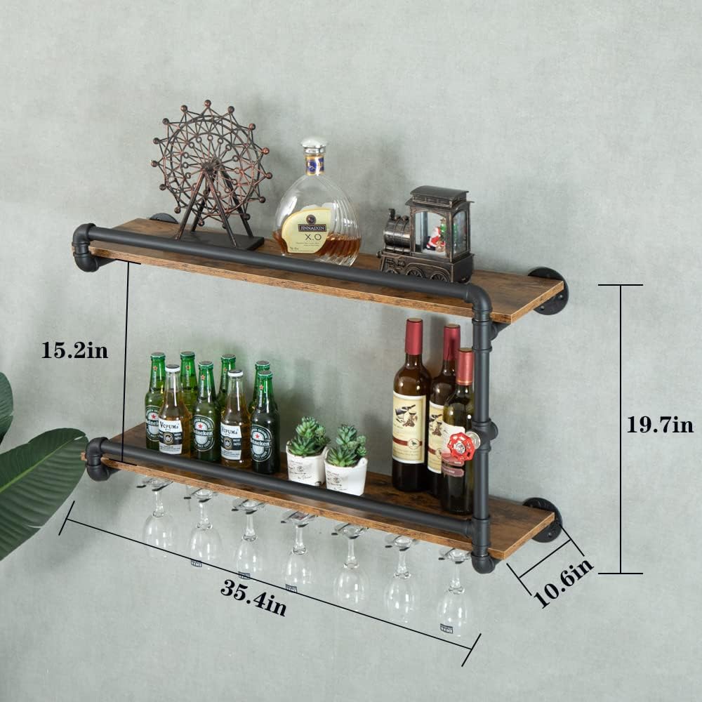 2 Tier Wall Mounted Wine Rack