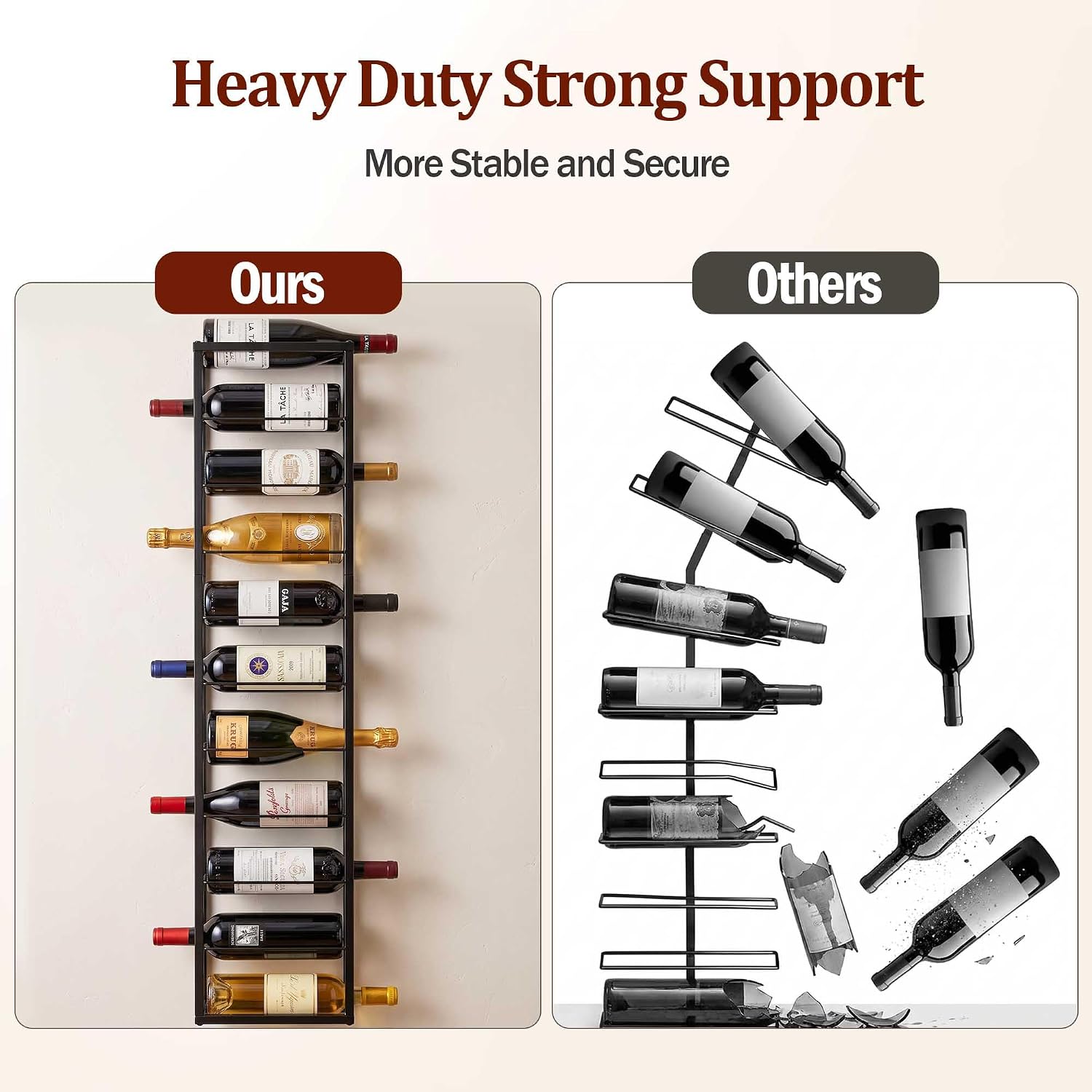 Wall Mounted Metal Wine Rack