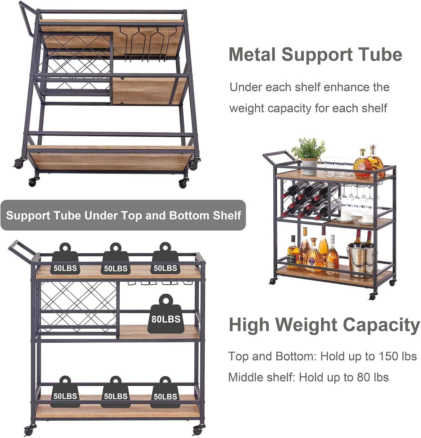 3-Tier Bar Cart
