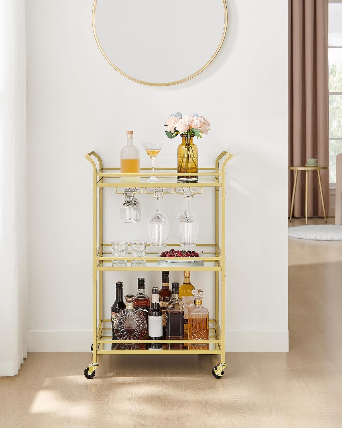 3-Tier Gold Bar Cart