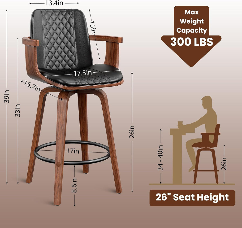 Swivel Bar Stools Set of 2