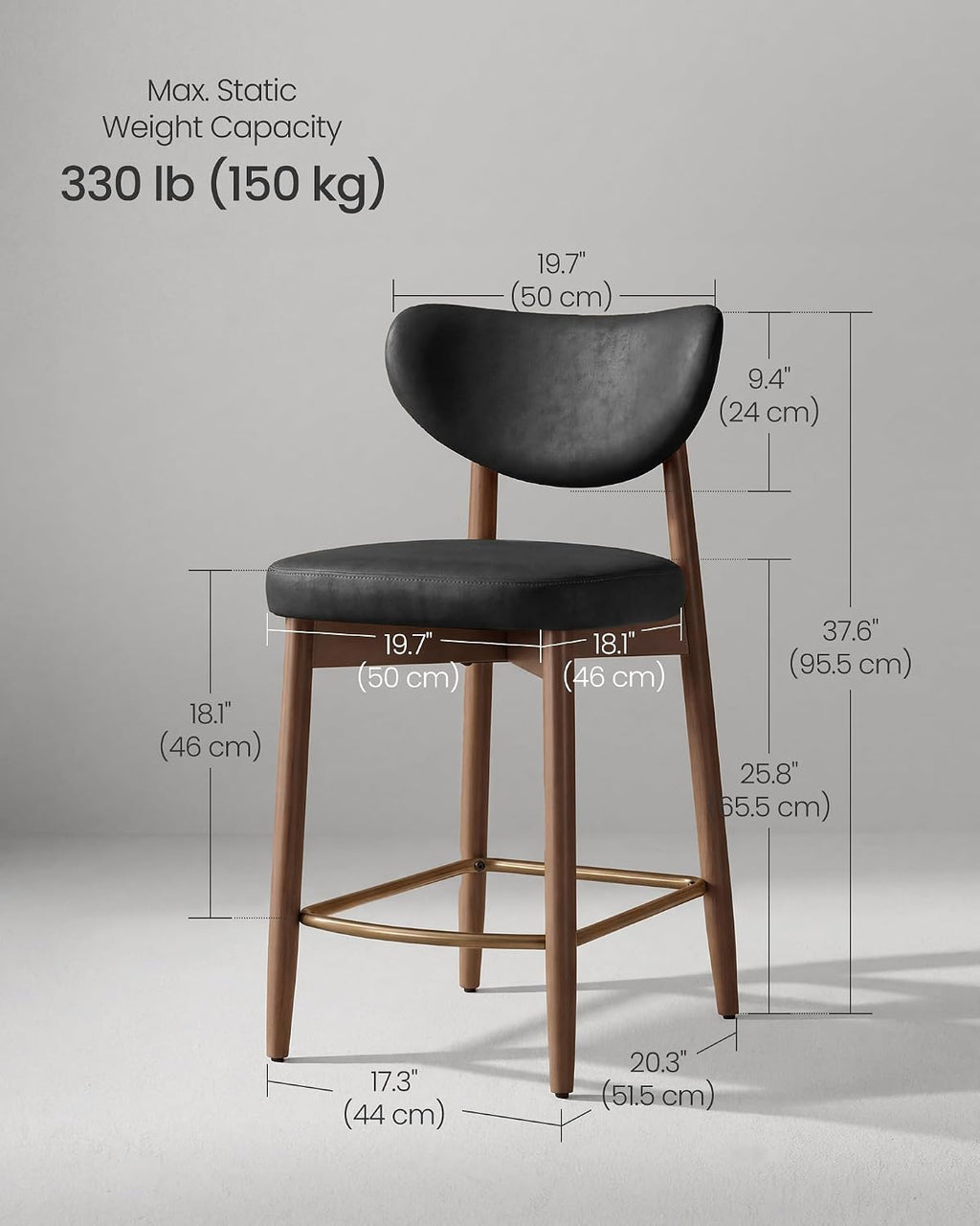 Wooden Bar Stools Set of 2