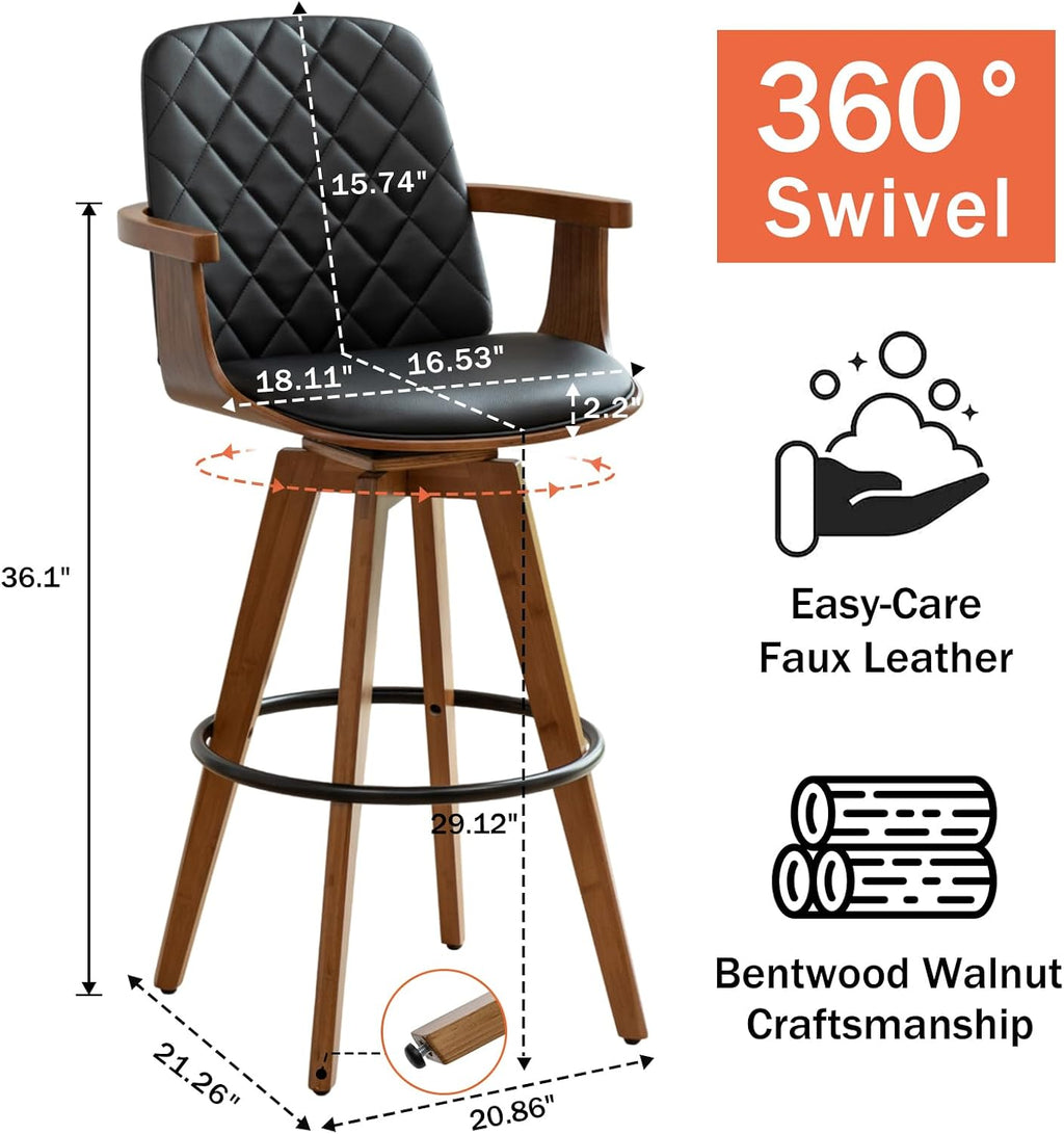 30" Swivel Bar Stools Set of 2