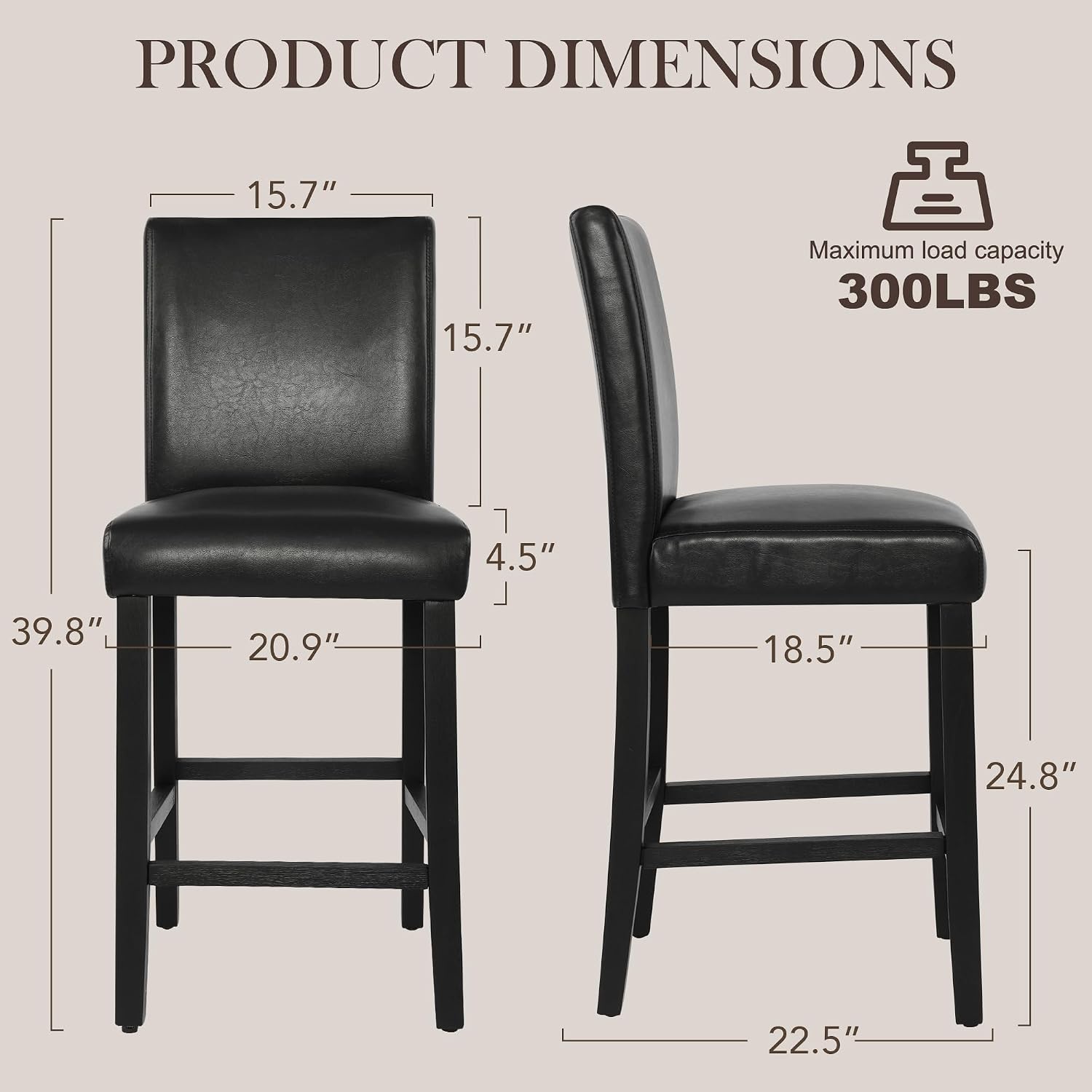 Counter Height Bar Stools Set of 2