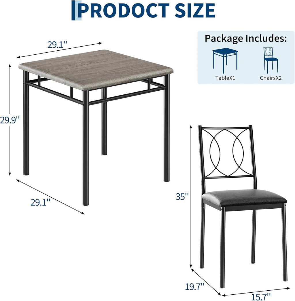 3-Piece Farmhouse Dining Table Set