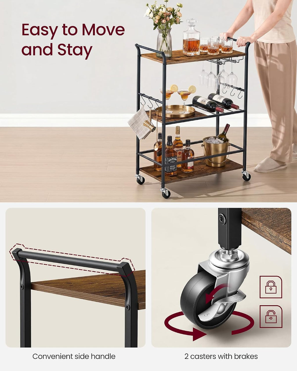 3-Tier Bar Cart