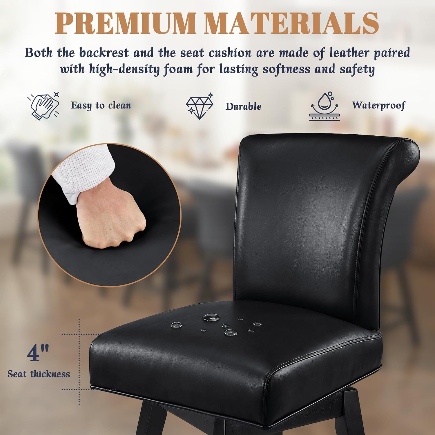 26" Swivel Bar Stools Set of 2