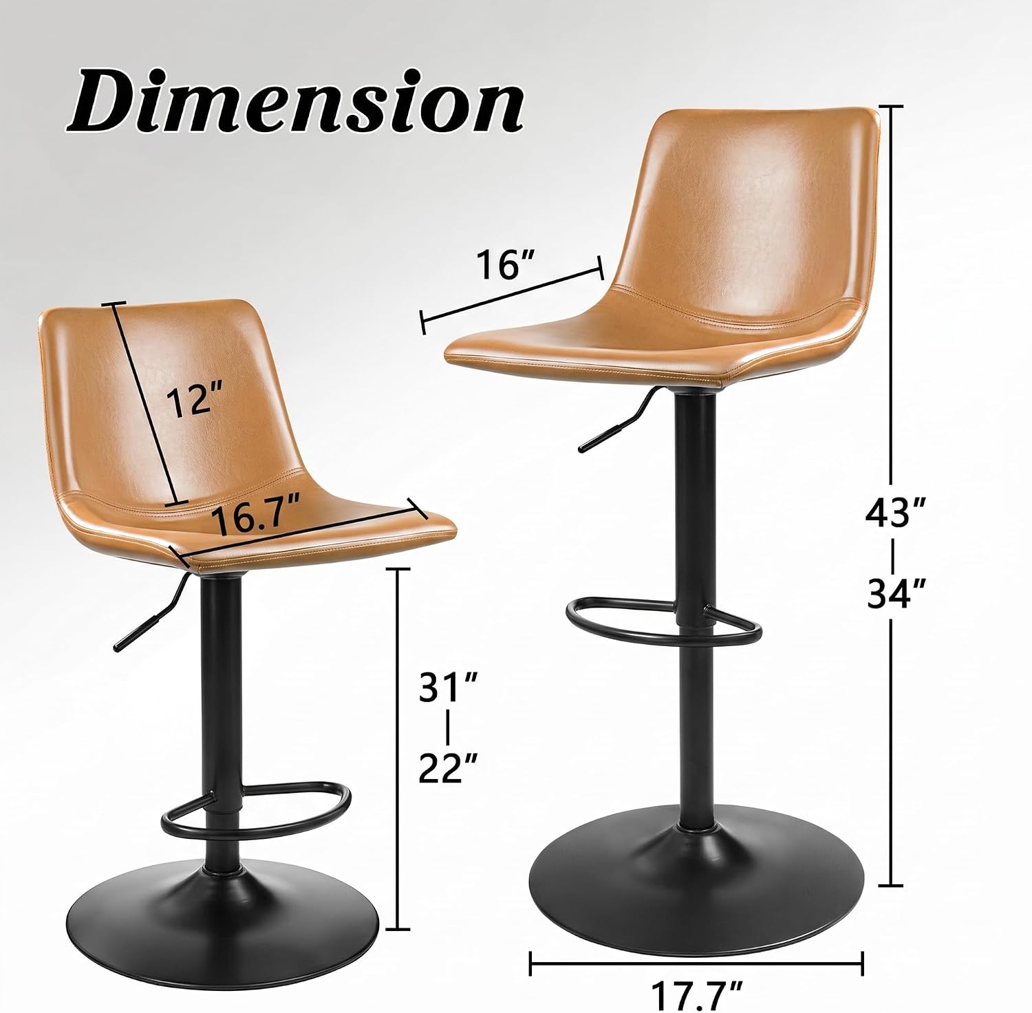 Adjustable Bar Stools Set of 2