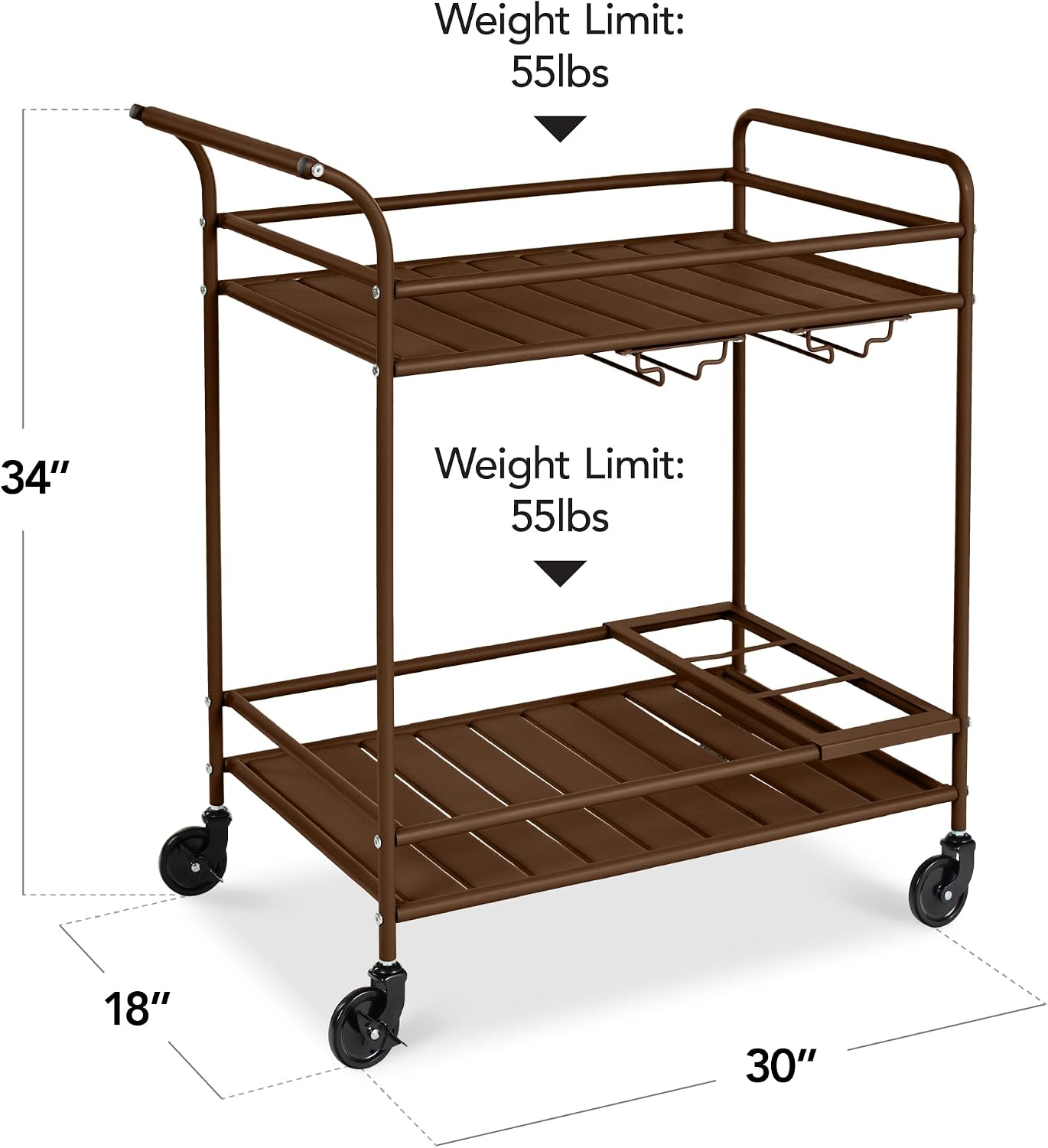 Best Choice Products 2-Tier Bar Cart