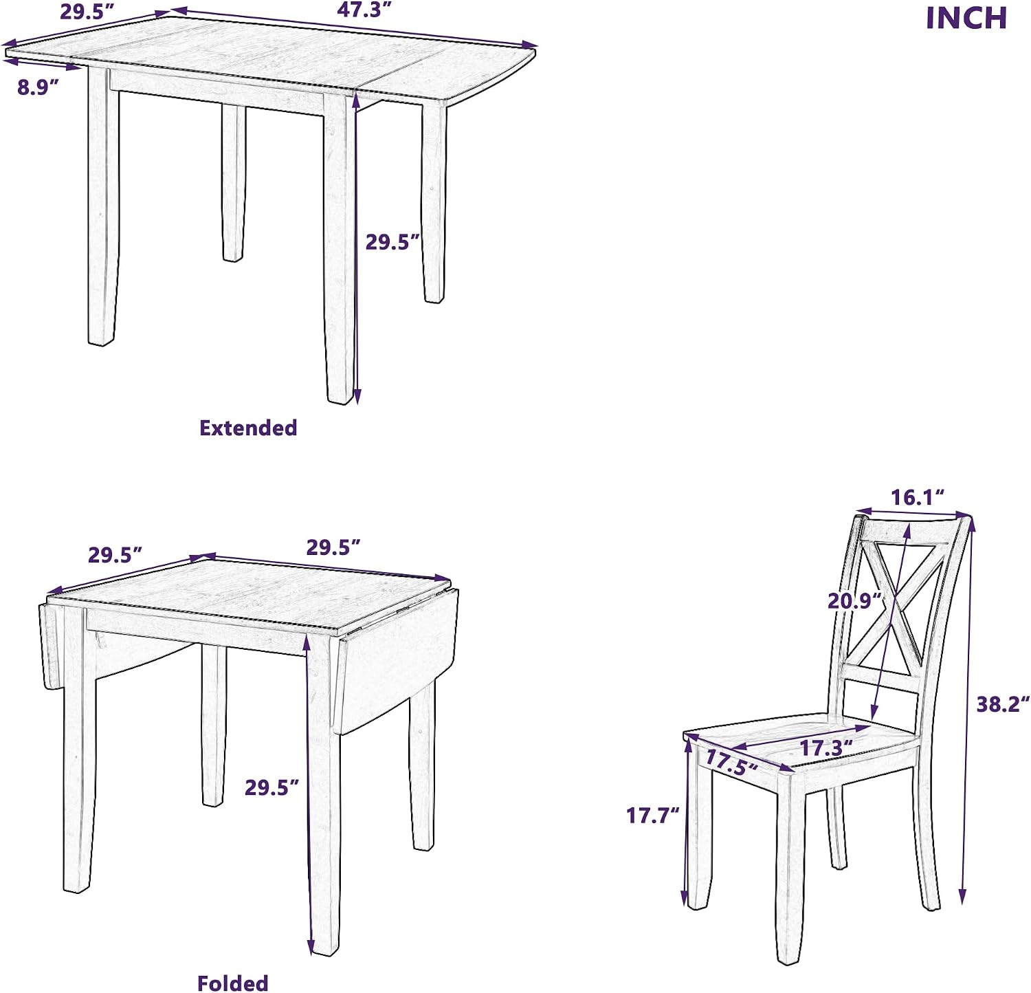 Drop Leaf Dining Set