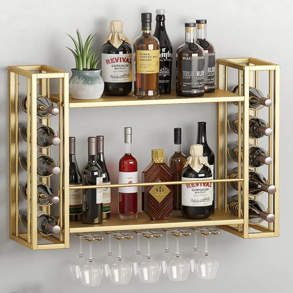 2-Tier Wall Mounted Wine Rack