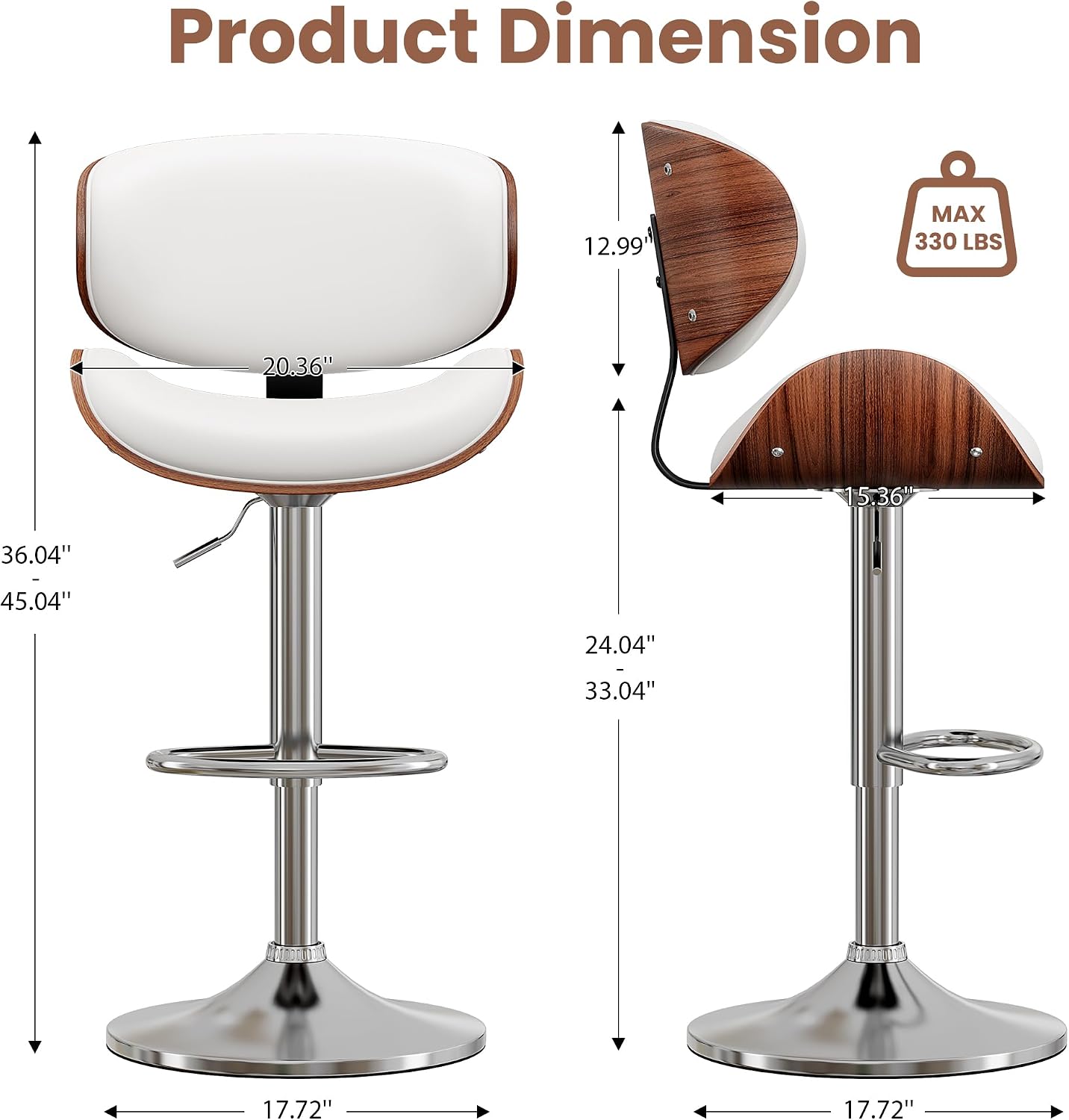 Adjustable Bar Stools Set of 2