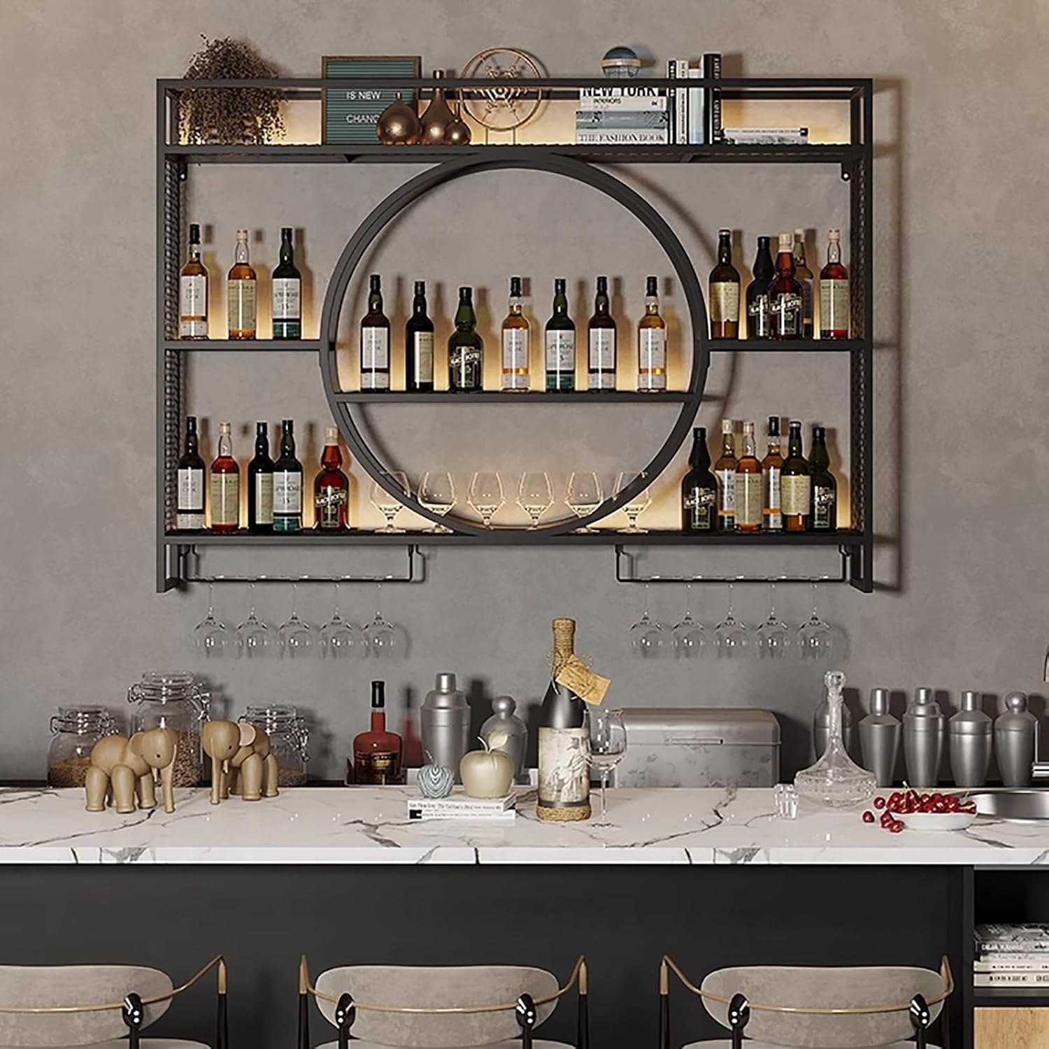 LED Wall Mounted Wine Rack