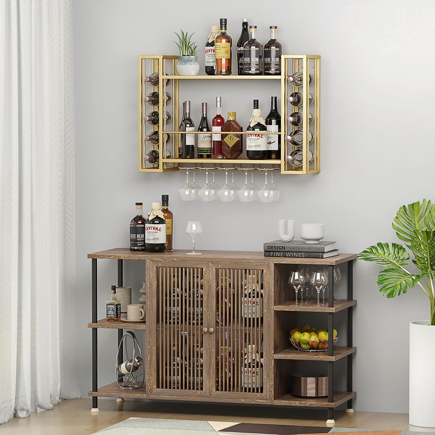 2-Tier Wall Mounted Wine Rack