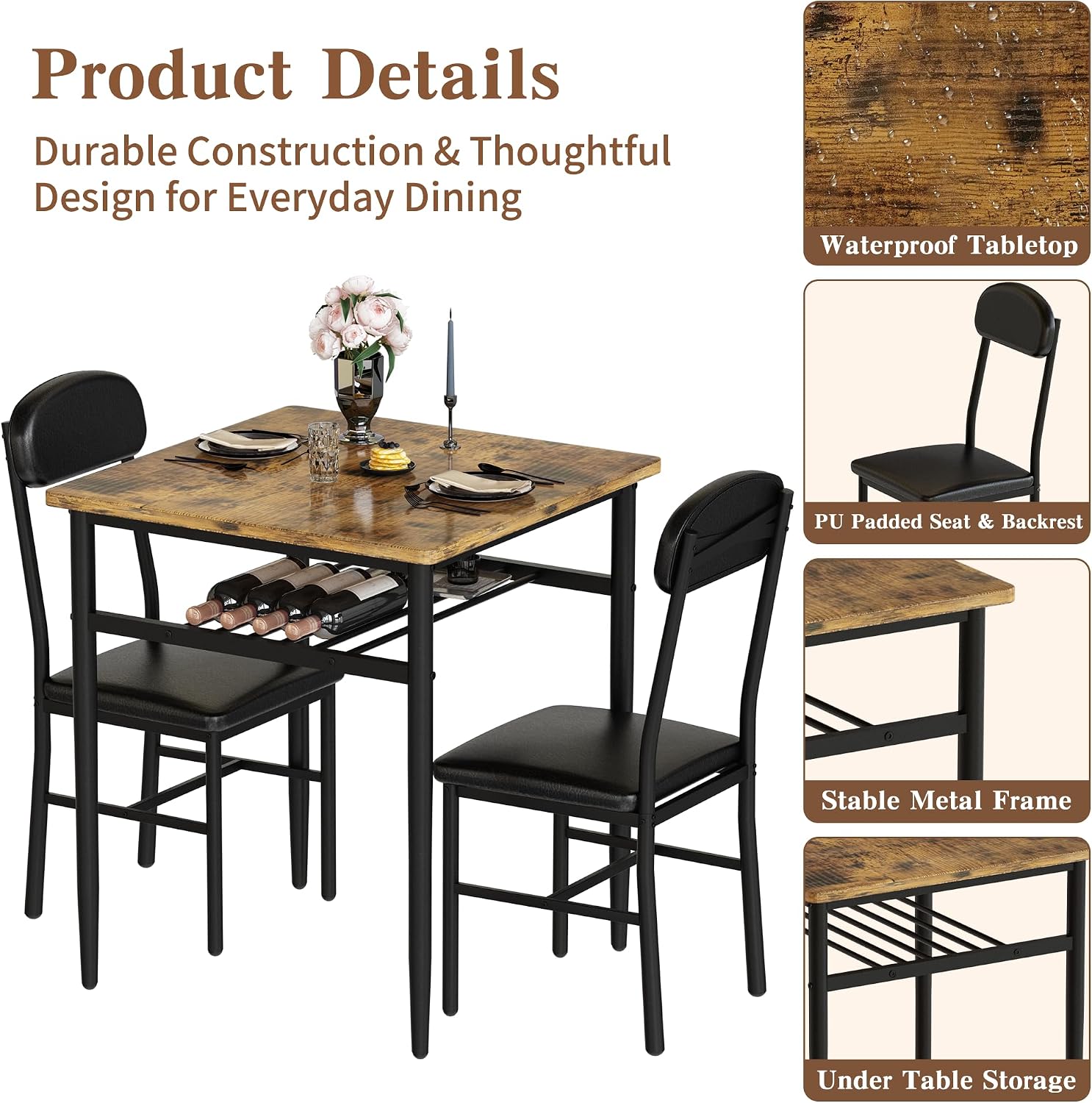 Square Dining Table Set