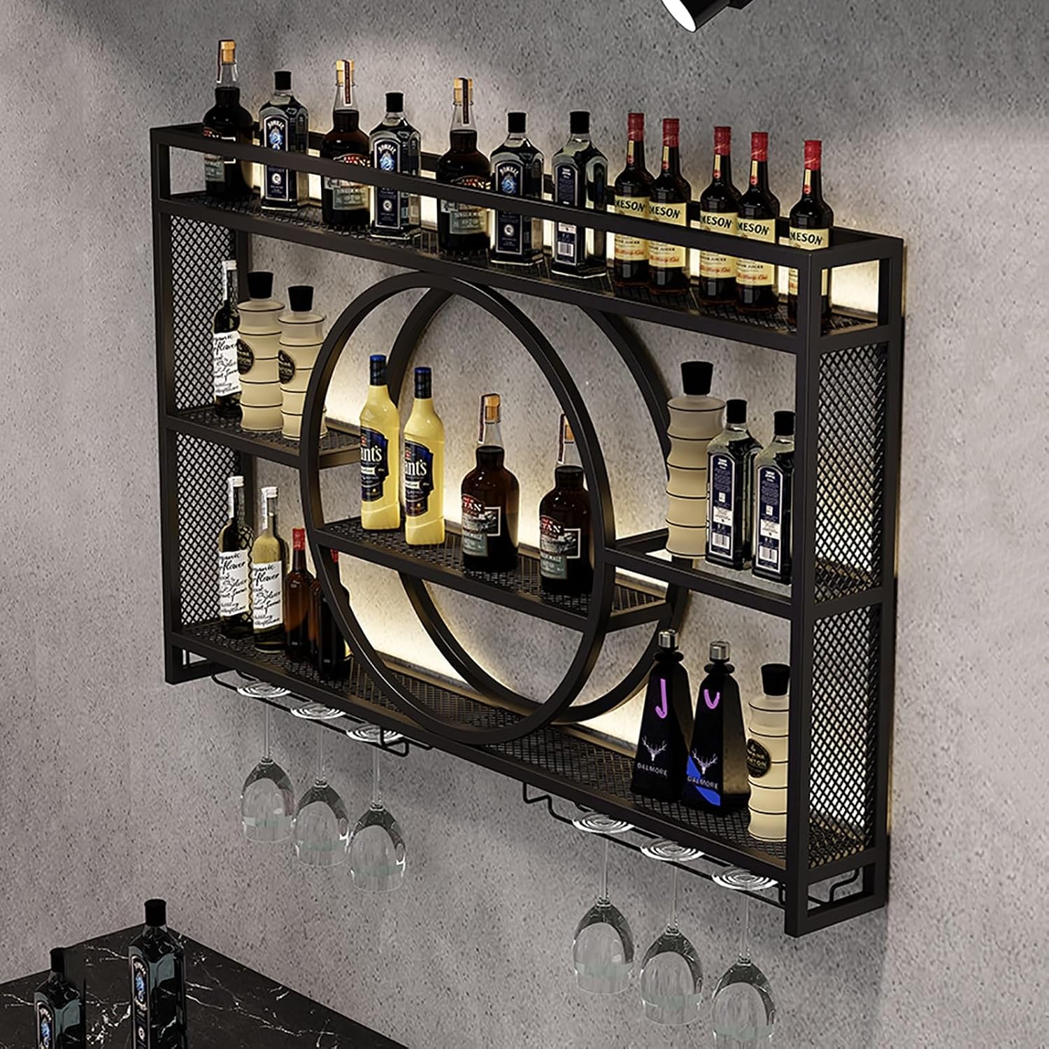 LED Wall Mounted Wine Rack