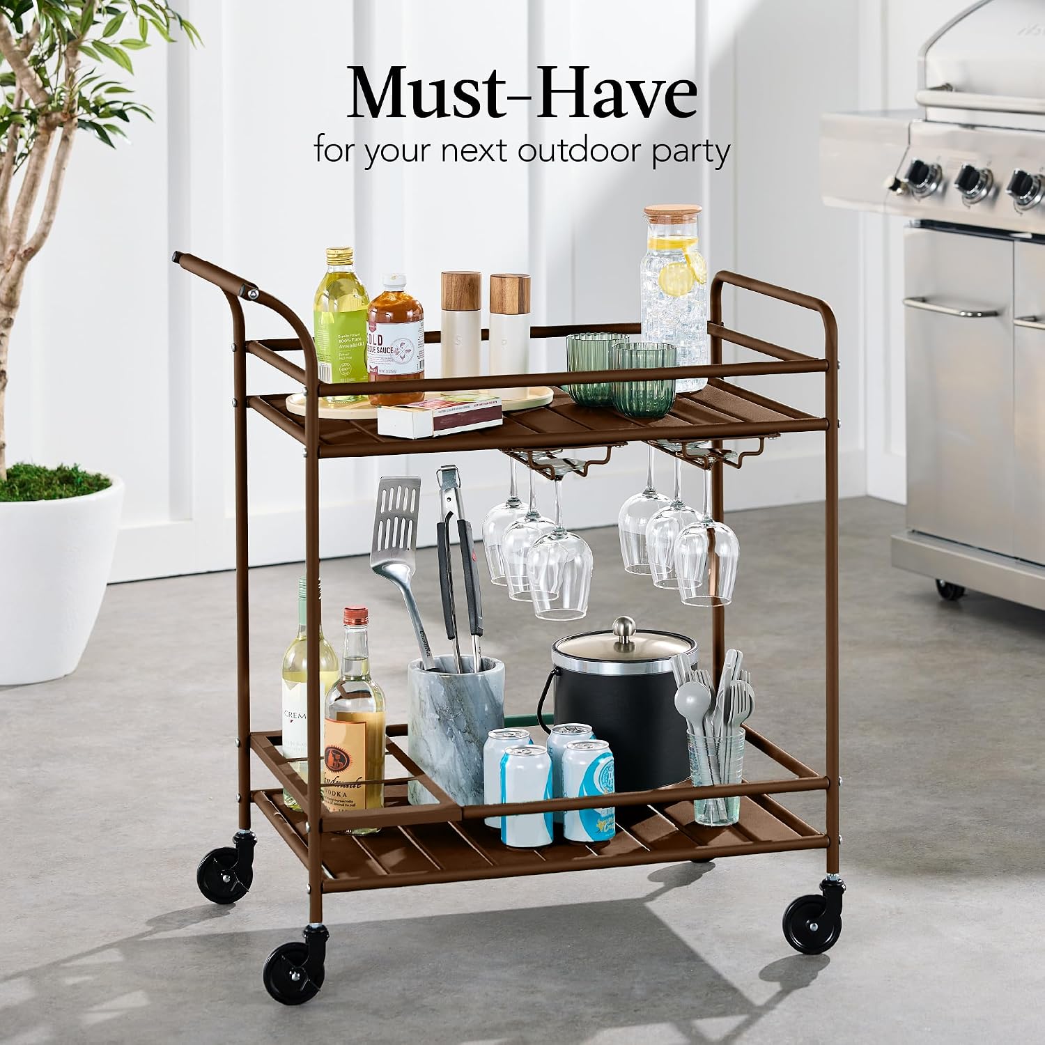 Best Choice Products 2-Tier Bar Cart