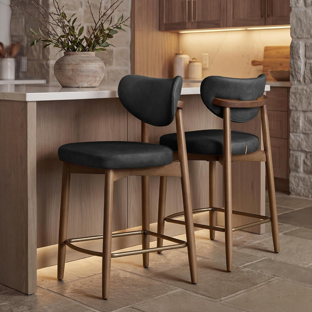Wooden Bar Stools Set of 2