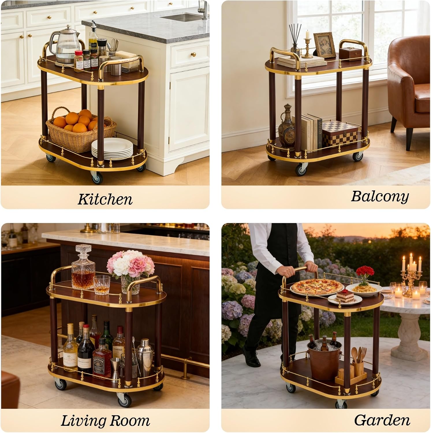 Vintage Rolling Bar Cart
