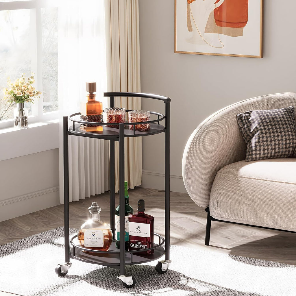 2-Tier Round Bar Cart