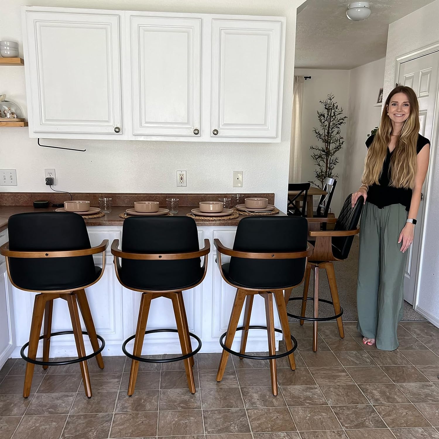 30" Swivel Bar Stools Set of 2