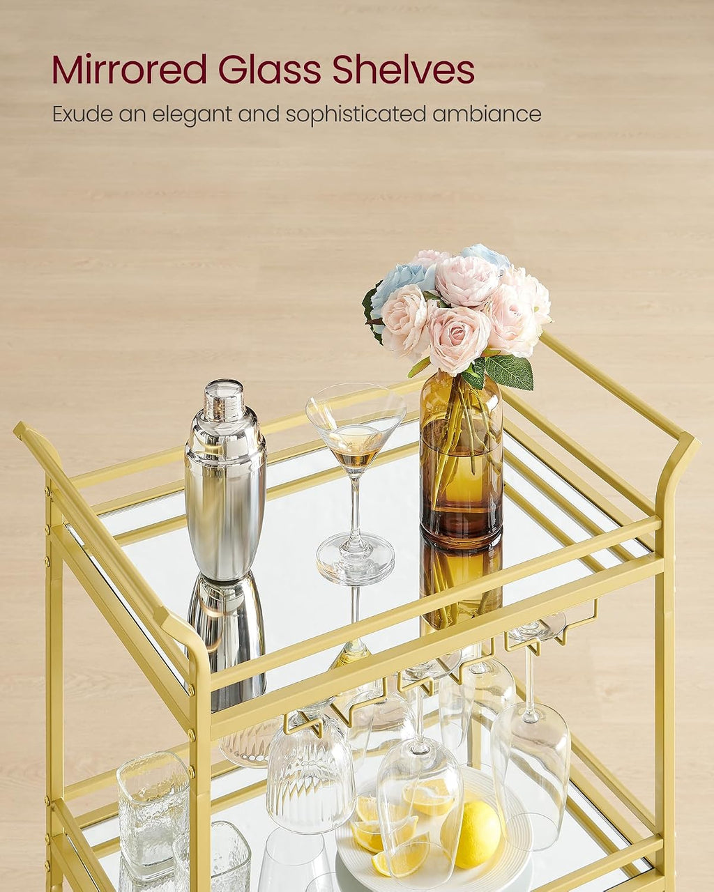 3-Tier Gold Bar Cart