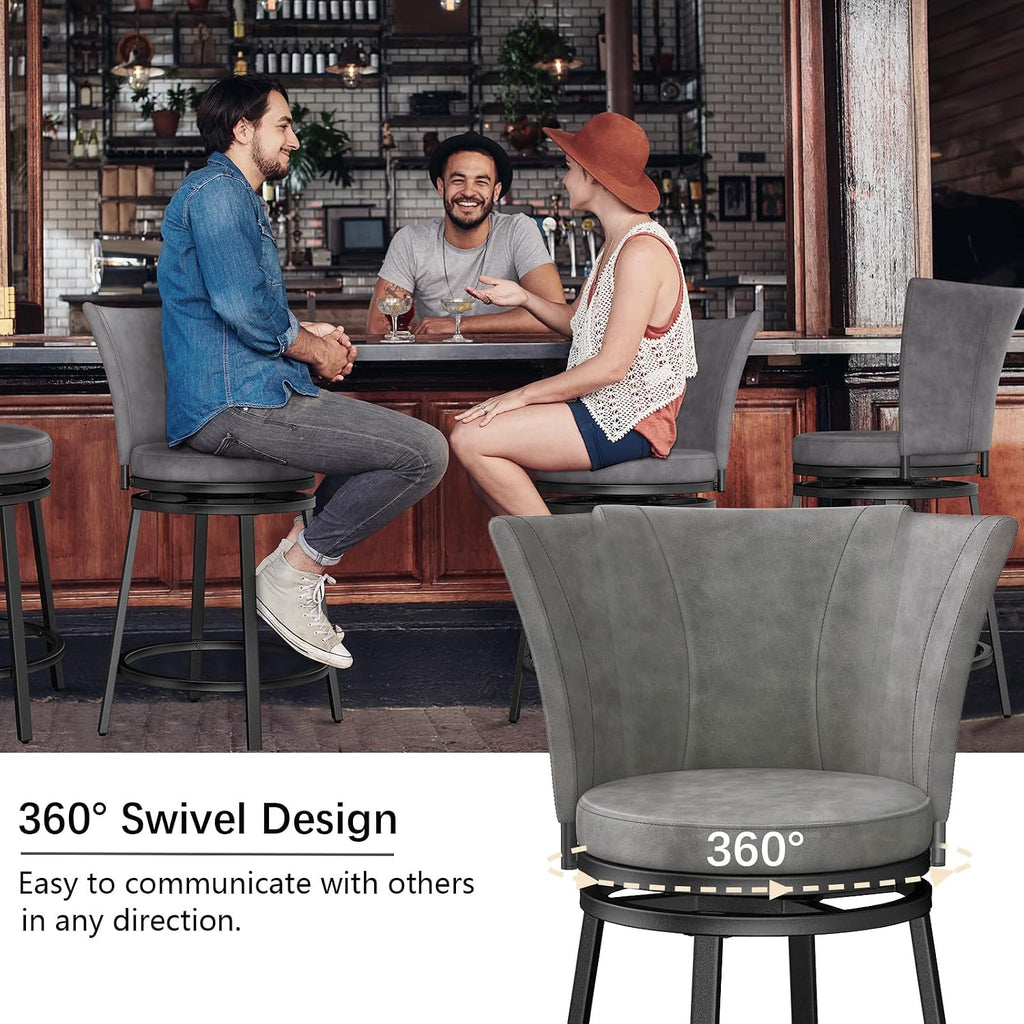 24" Swivel Bar Stools Set of 2