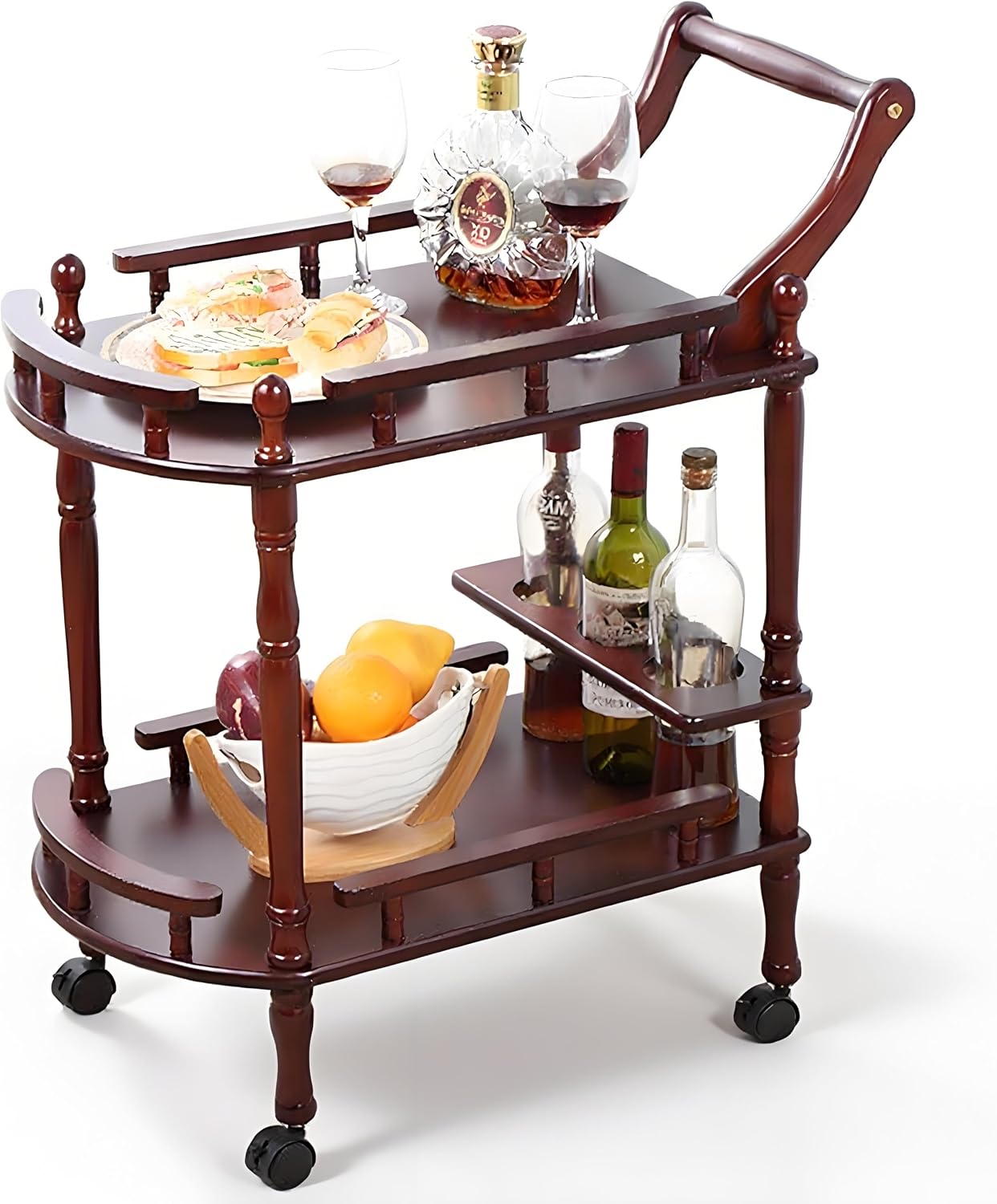 2-Tier Wood Bar Cart