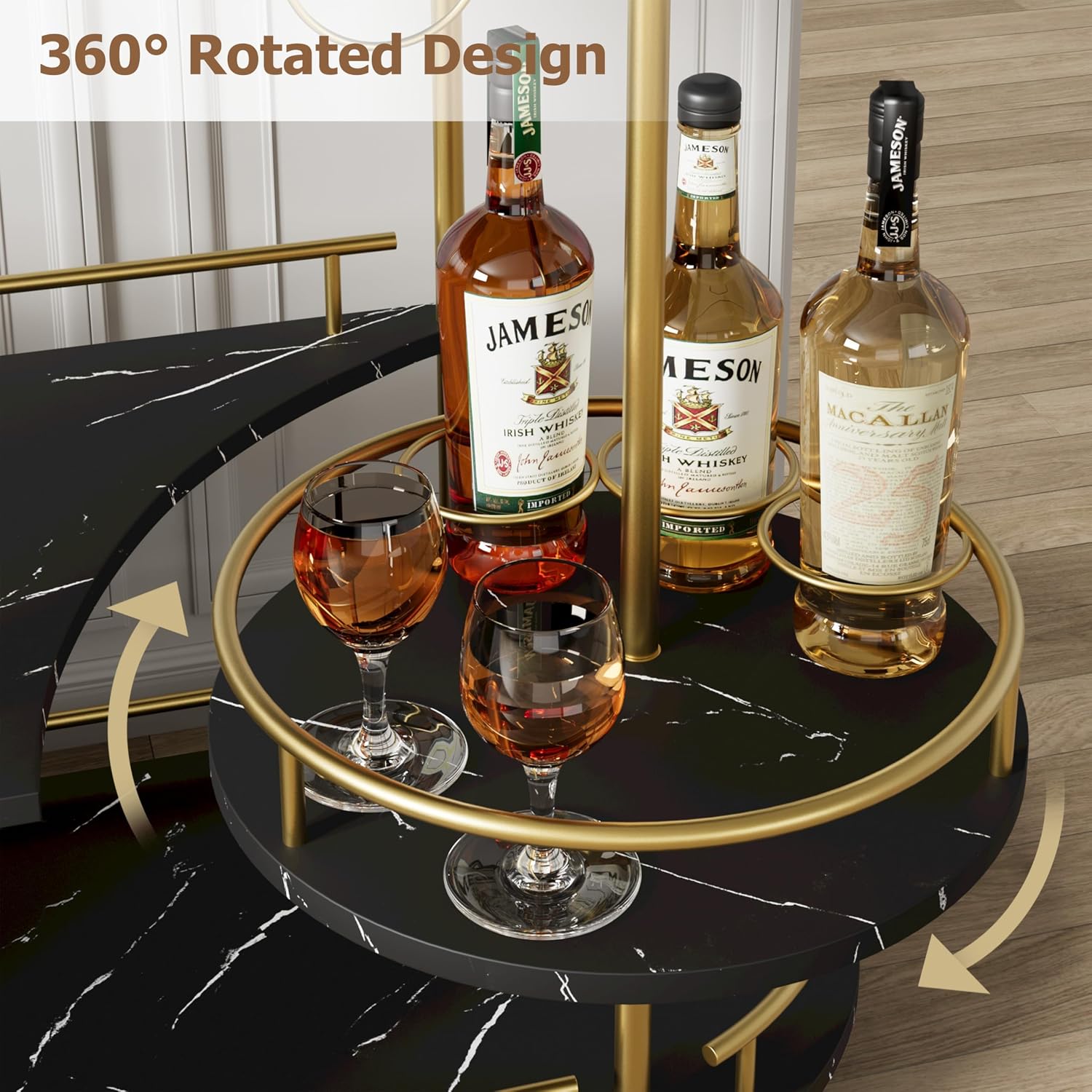 3-Tier Wheeled Bar Cart