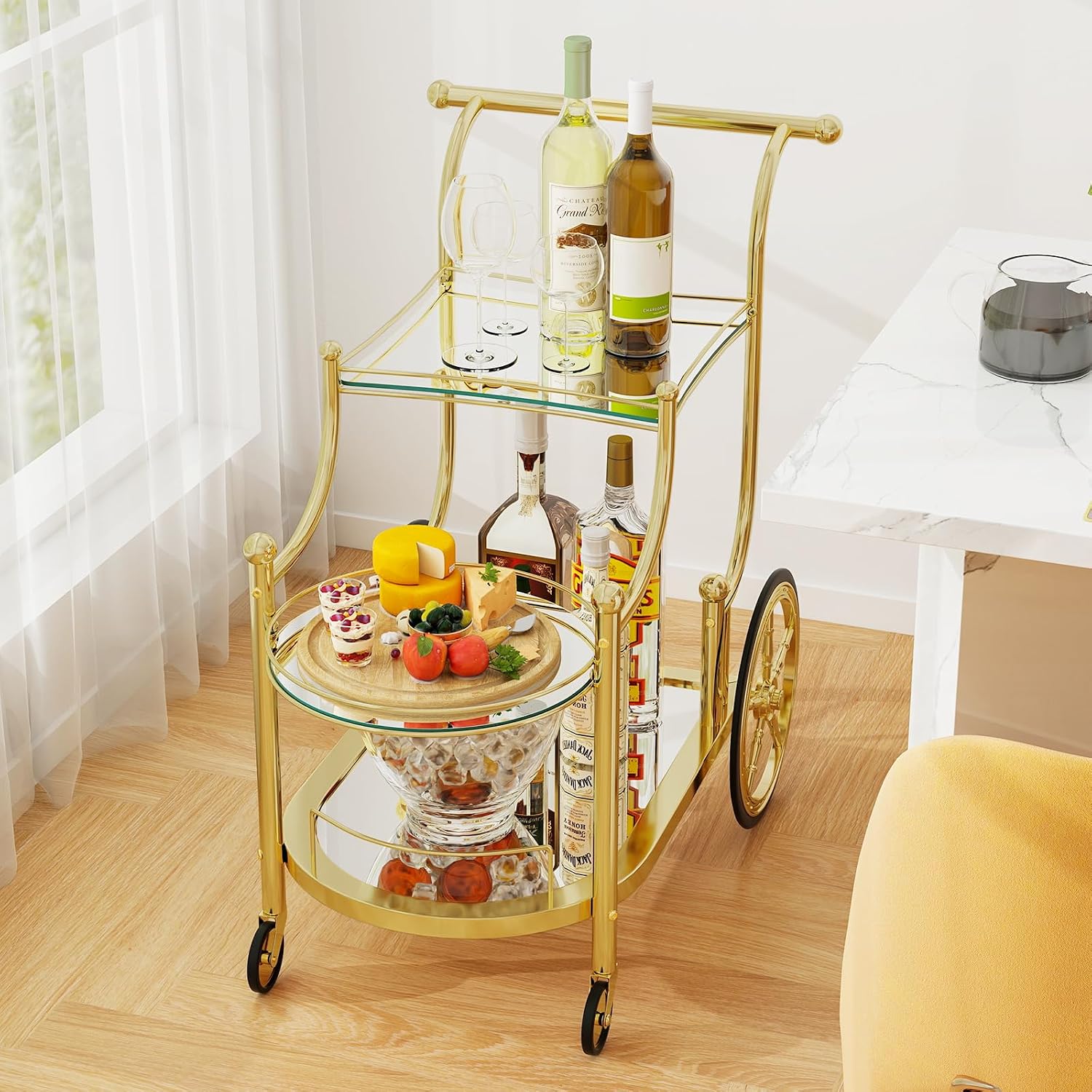 3-Tier Gold Bar Cart