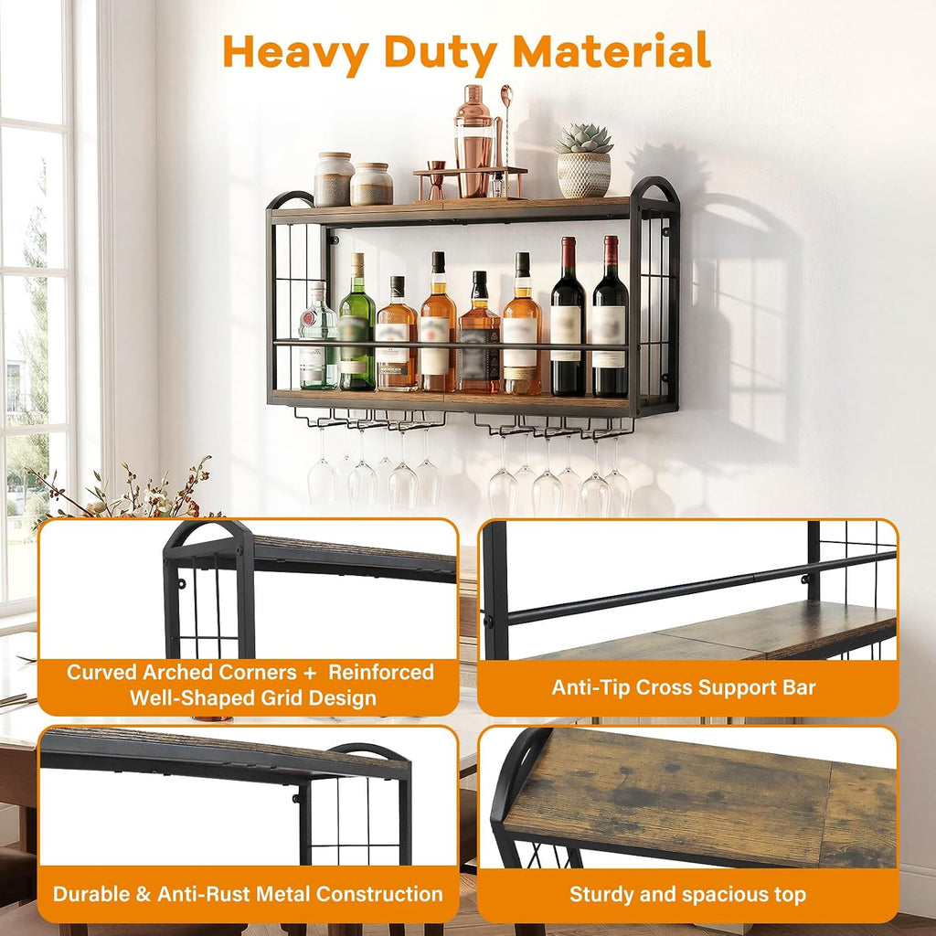 2 Tier Wall Mounted Wine Rack