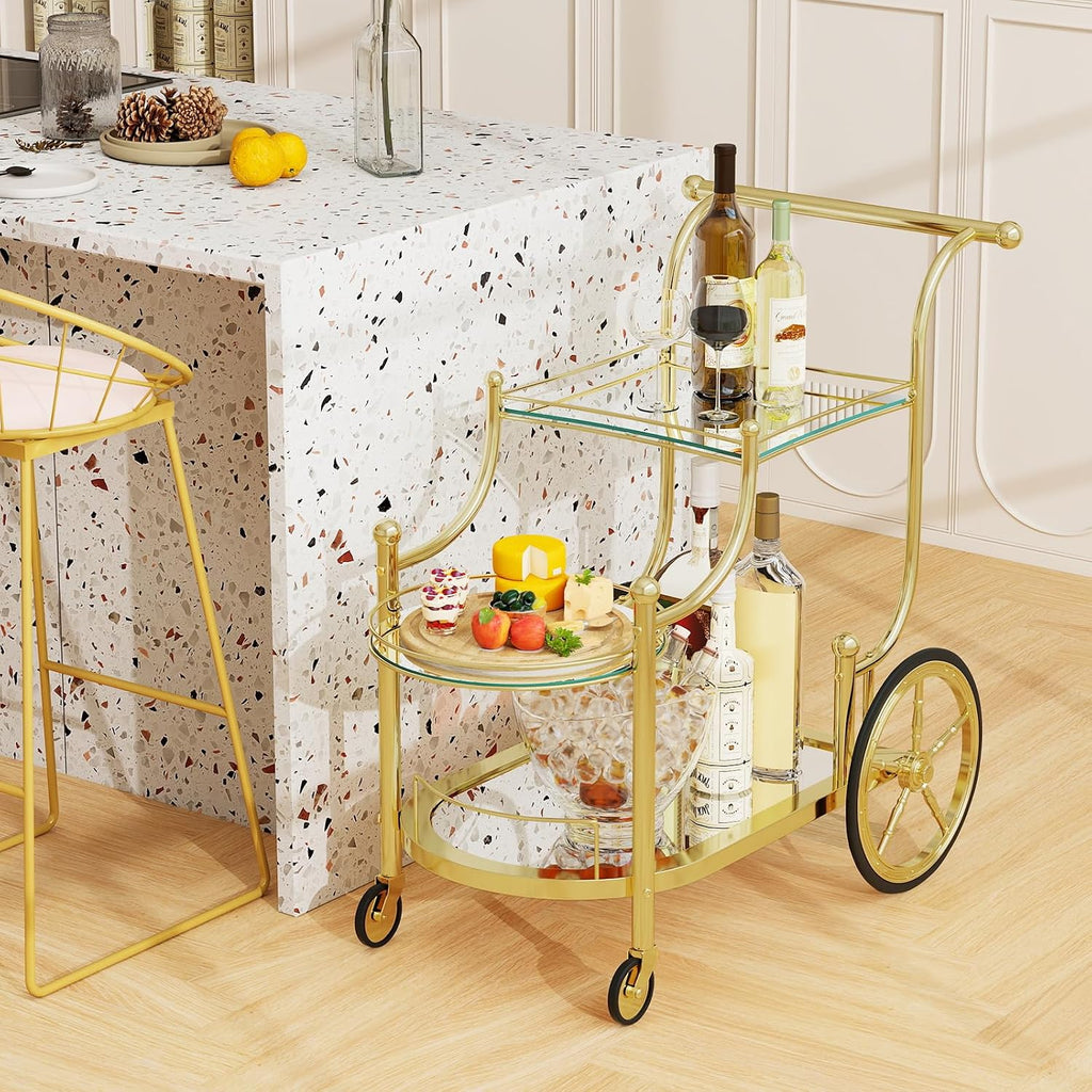 3-Tier Gold Bar Cart