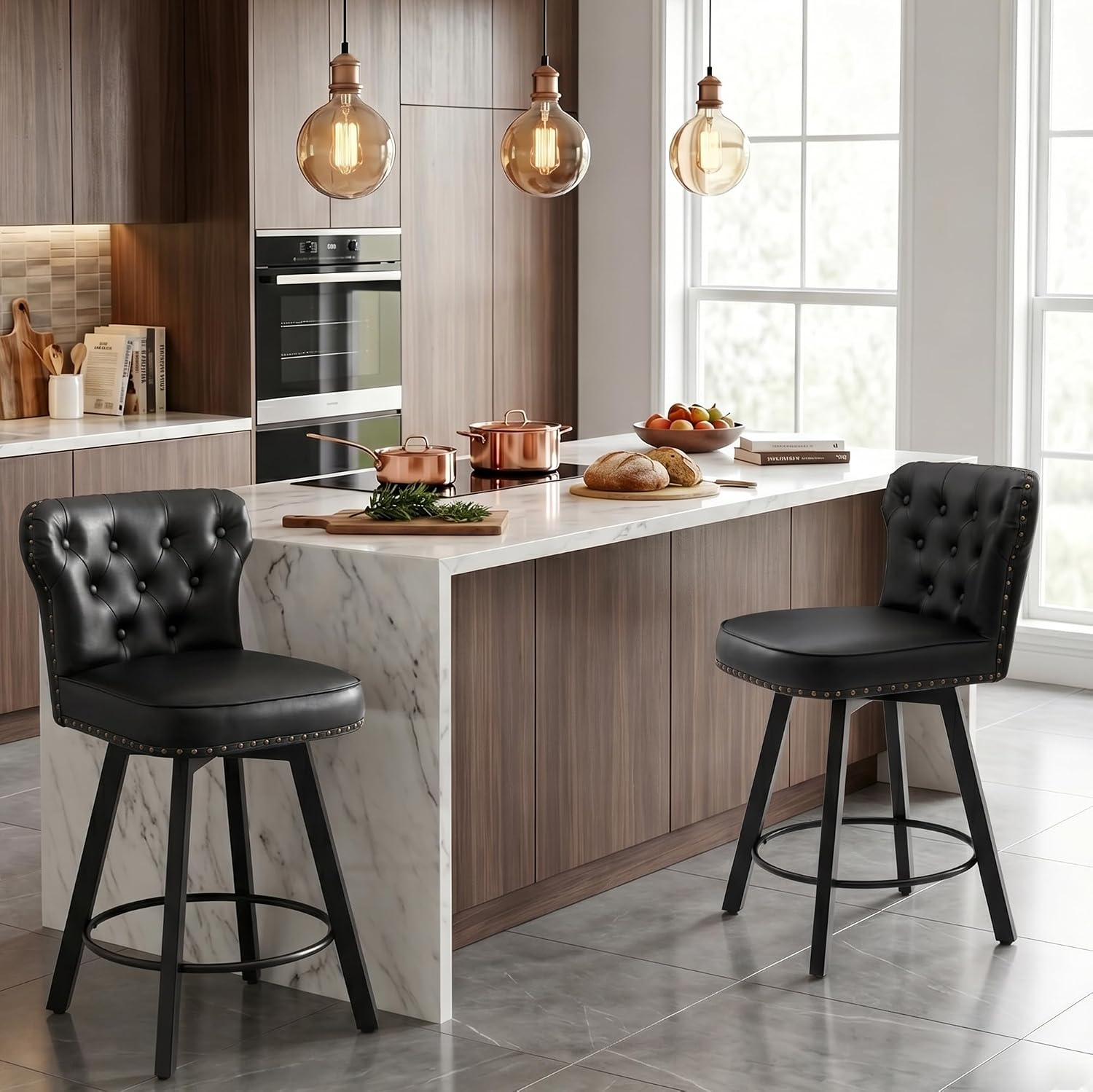 26" Swivel Bar Stools Set of 2
