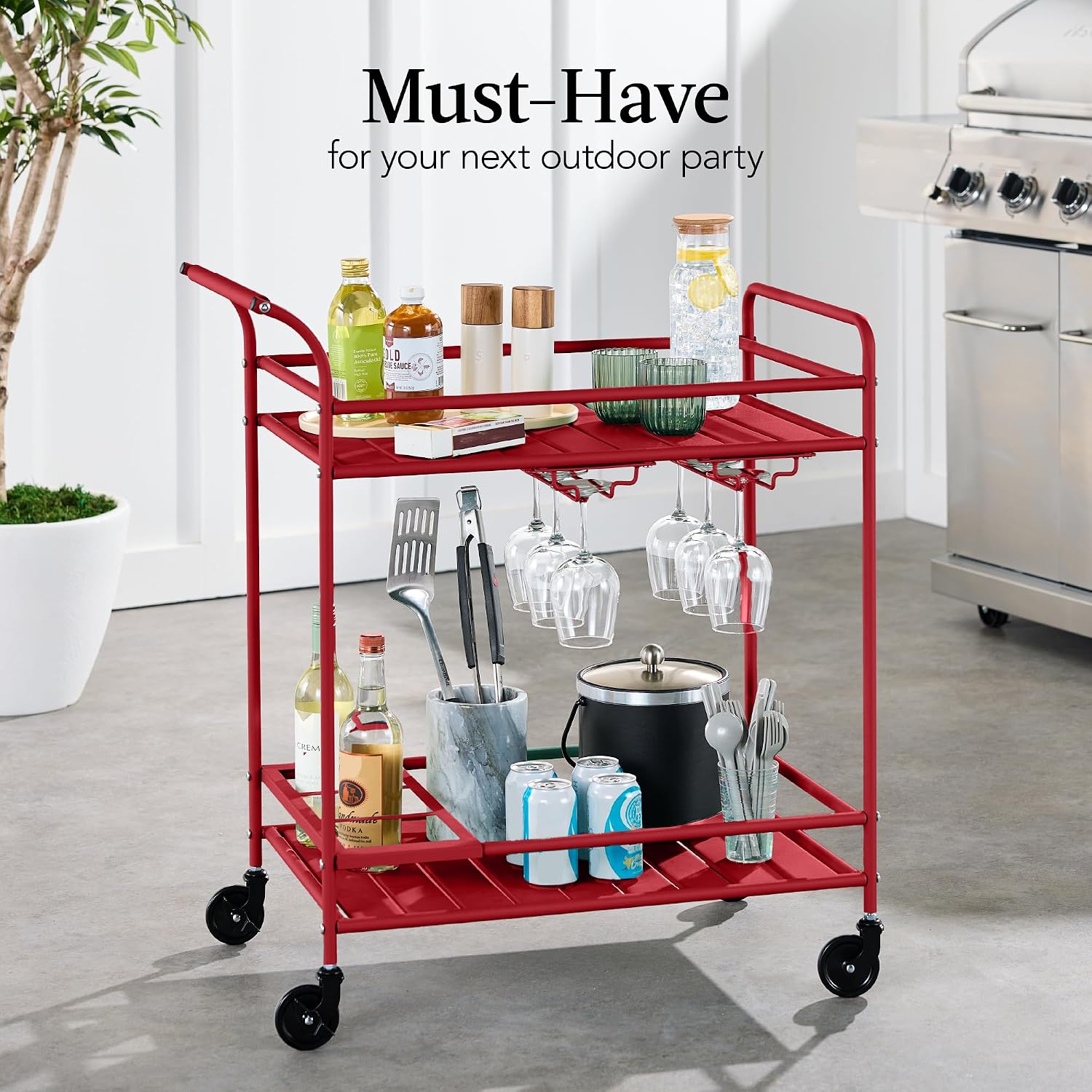 Best Choice Products 2-Tier Bar Cart