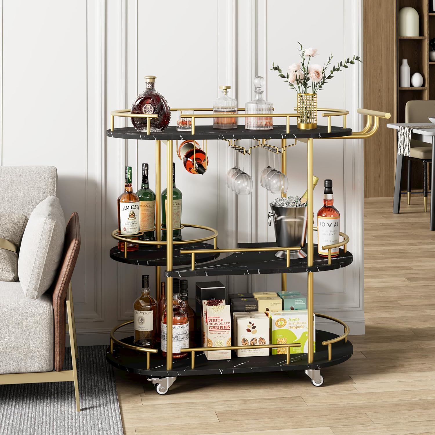 3-Tier Wheeled Bar Cart